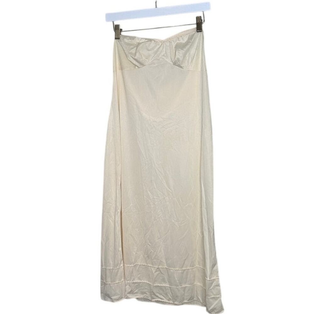 VINTAGE Wonder Maid Women's strapless full slip ivory made in USA size 38